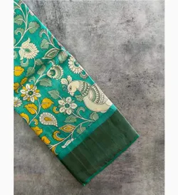 Pure handloom floral Haritvarnah tussar silk saree